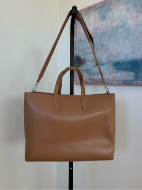 CALPAK Haven 16 Laptop Tote Bag Toffee Brown Tan Work Travel Commuter Office